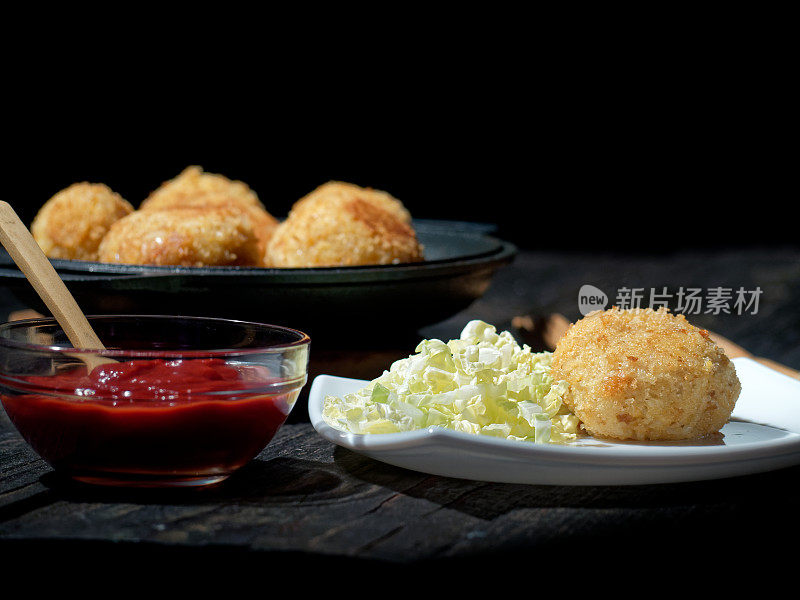 自制素食兰西尼(意式调味饭球)