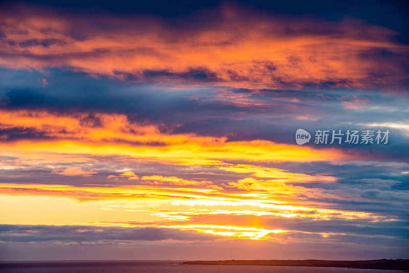 冰岛日落天空自然背景