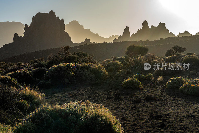 Teide山景观，Teide火山和Teide国家公园的熔岩风景-特内里费，西班牙