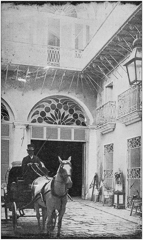 美国陆军黑白照片:古巴哈瓦那州长官邸