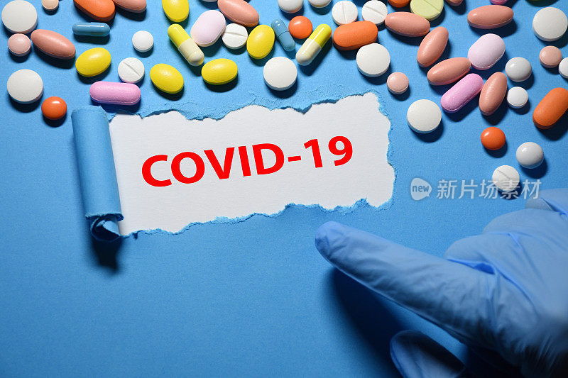 Covid-19概念，医生手指Covid-19、冠状病毒