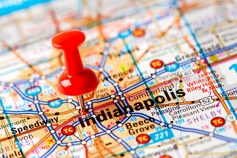 美国首都城市地图系列:印第安纳波利斯，印第安纳州
