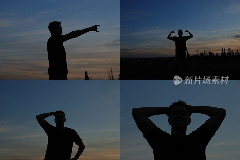四张男人影子的照片