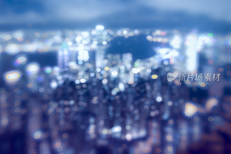 香港太平山顶的散景灯饰