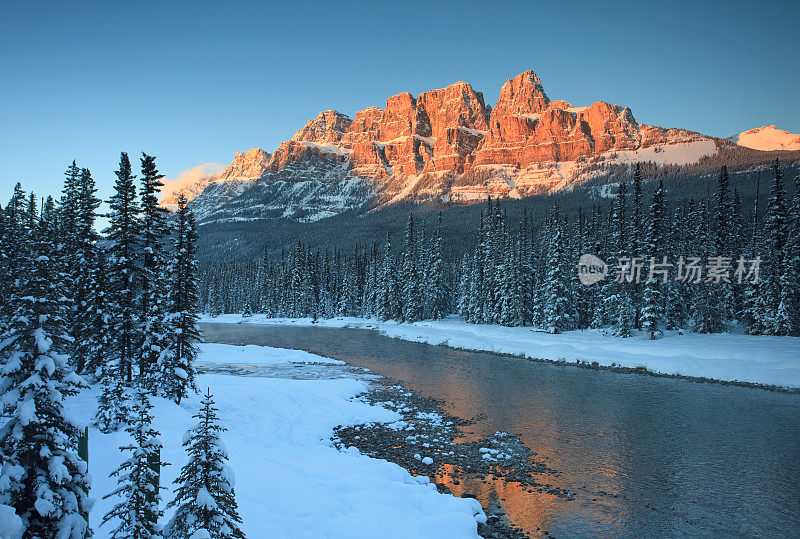 加拿大落基山脉冬季风景