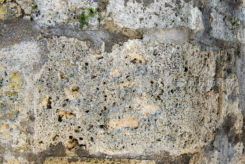 背景多孔岩石细节特写灰色块墙