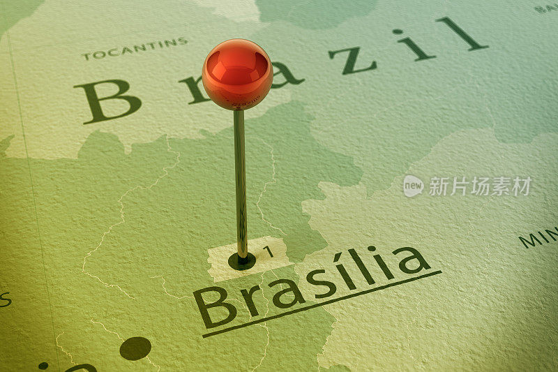 巴西利亚地图城市直针古董