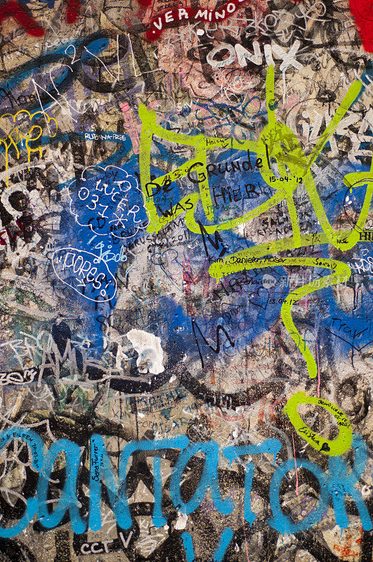 柏林墙上的涂鸦特写