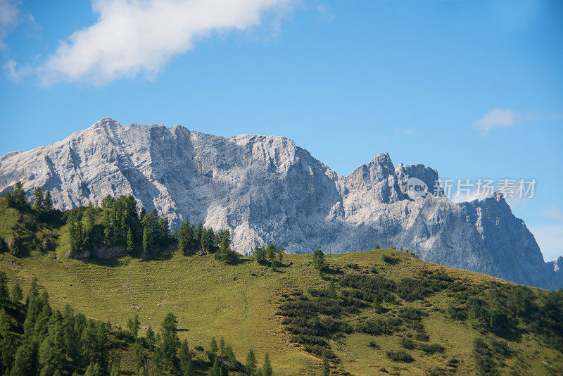 欧洲阿尔卑斯山的全景