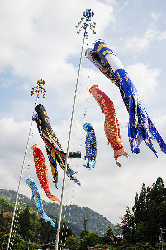 Koinobori，鲤鱼风袜子儿童节，津吾，日本