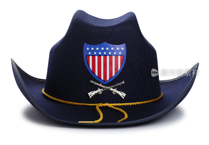 内战时期的联邦帽被隔离在白色上