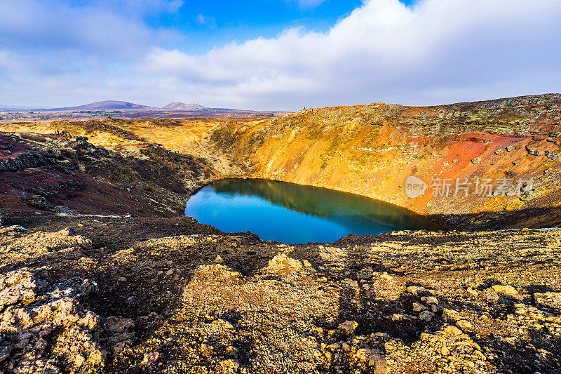 克里德火山口在金圈-冰岛