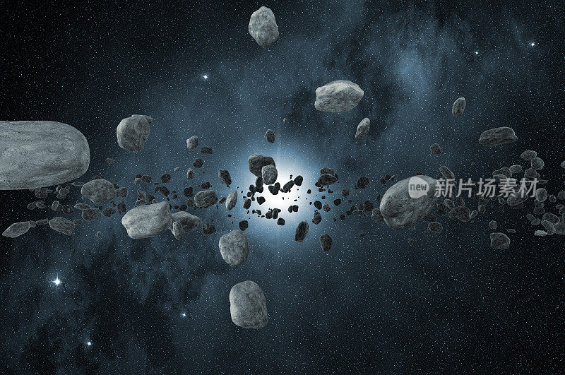 一群散落在太空中的小行星
