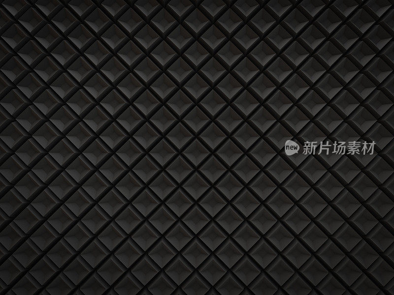 抽象三维黑色小菱形立方体盒图案技术背景渲染