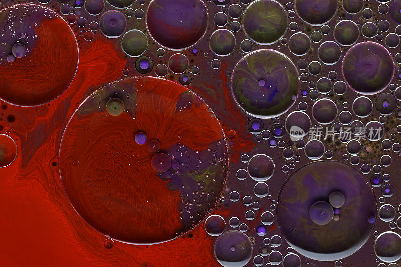 丙烯酸颜料球抽象纹理。