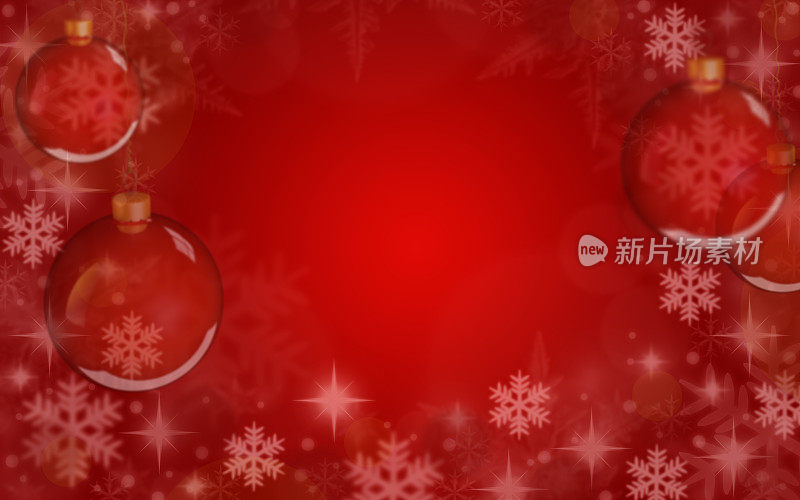 圣诞节背景与雪花和雪花在红色与小玩意