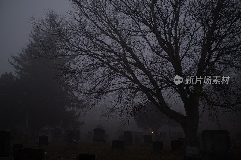 万圣节雾气诡异诡异的墓地墓地