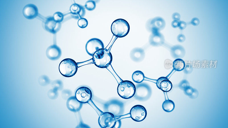 分子结构。蓝点概念