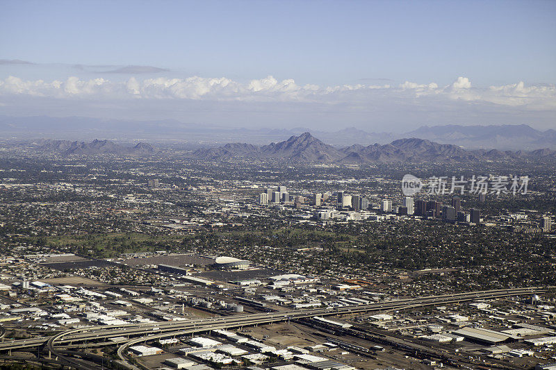 鸟瞰图凤凰城，亚利桑那州