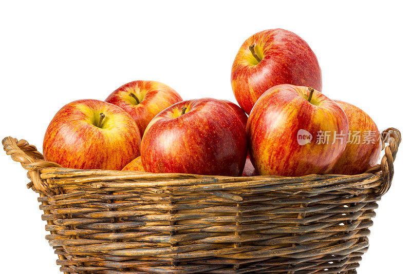 木篮子里的红苹果