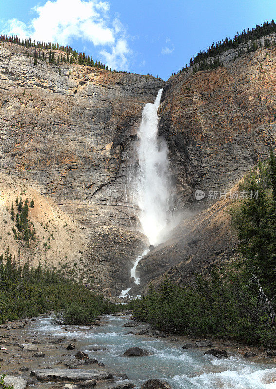 加拿大不列颠哥伦比亚省Yoho国家公园的Takakkaw瀑布。