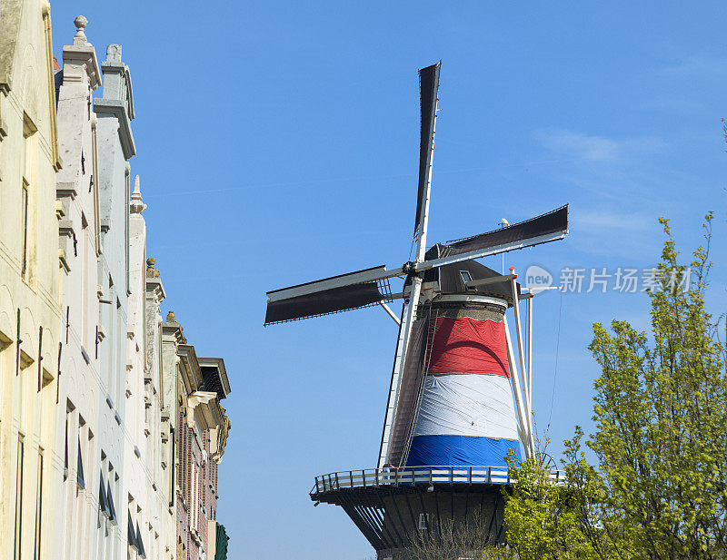 荷兰莱顿市的一个风车。