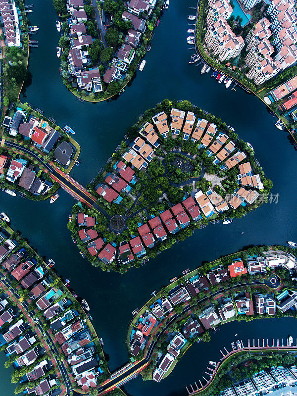 新加坡住宅区鸟瞰图