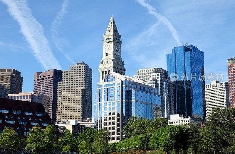 海关大楼和波士顿天际线