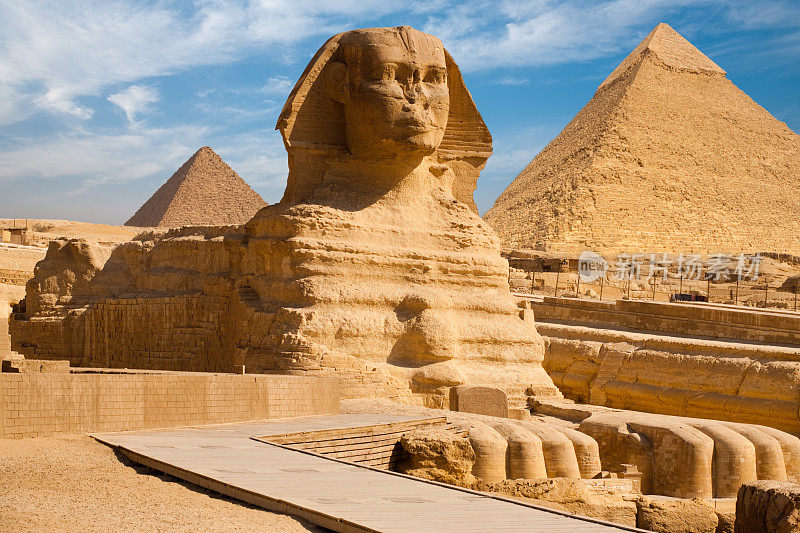 狮身人面像全貌埃及吉萨金字塔