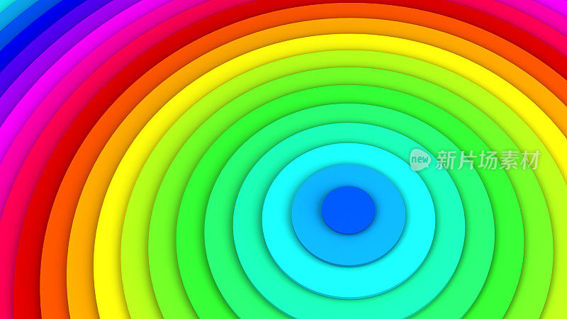 彩虹光谱同心线3D插图
