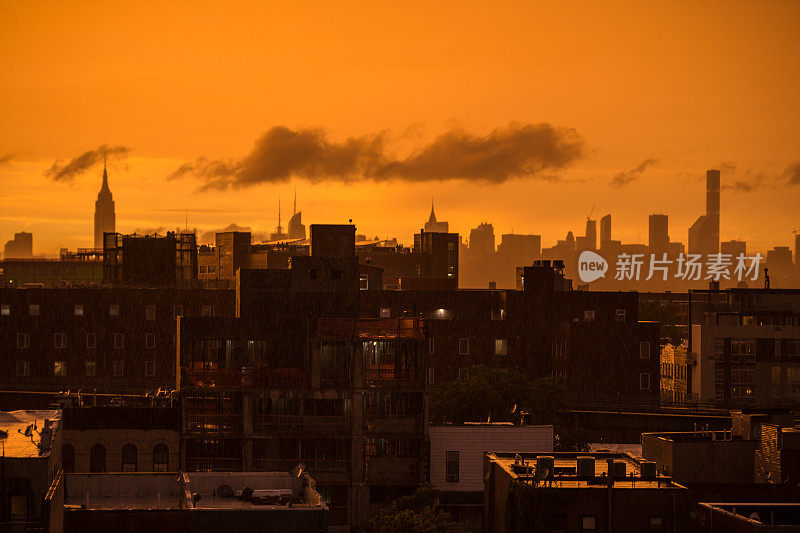 曼哈顿市中心有暴风雨