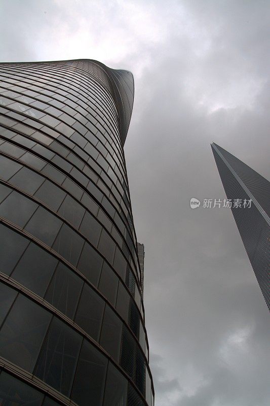 上海中心大厦和上海环球金融中心摩天大楼