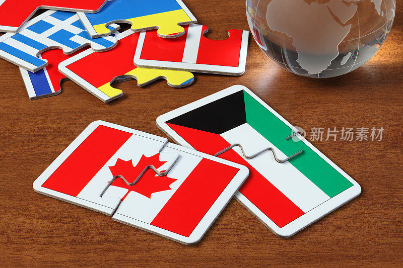 加拿大和科威特国旗拼图