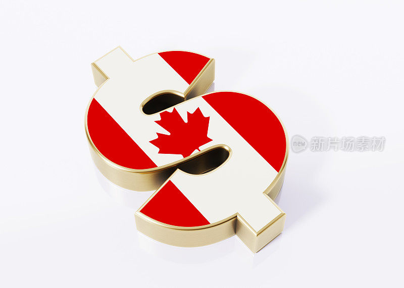 白色背景上的加拿大元符号