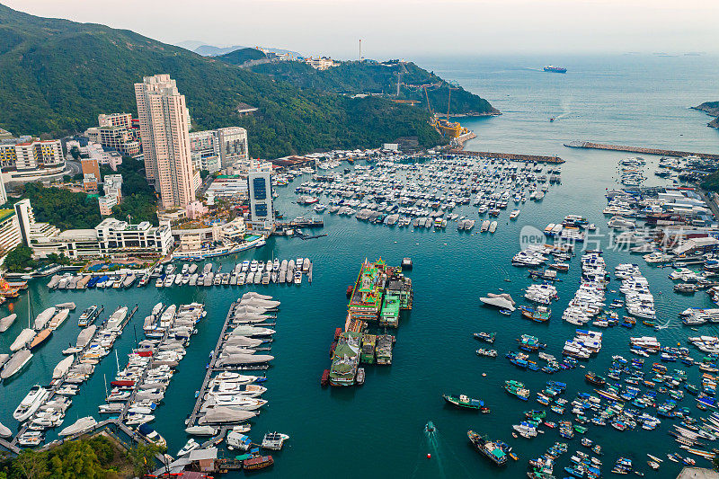 香港香港仔香港仔湾的无人机照片