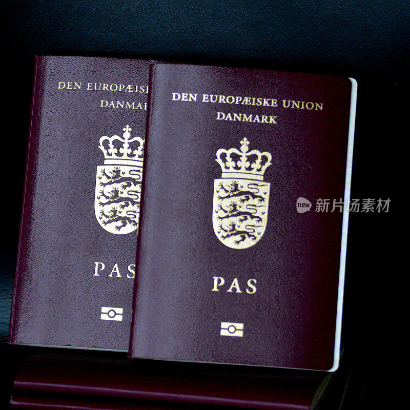 丹麦护照。欧盟护照。