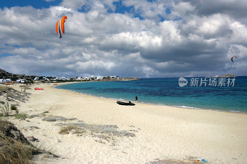 kiteboarding在纳克索斯岛