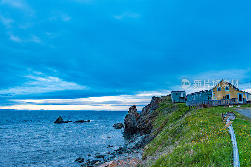 北Twillingate岛的观点在黎明，Twillingate，纽芬兰，加拿大