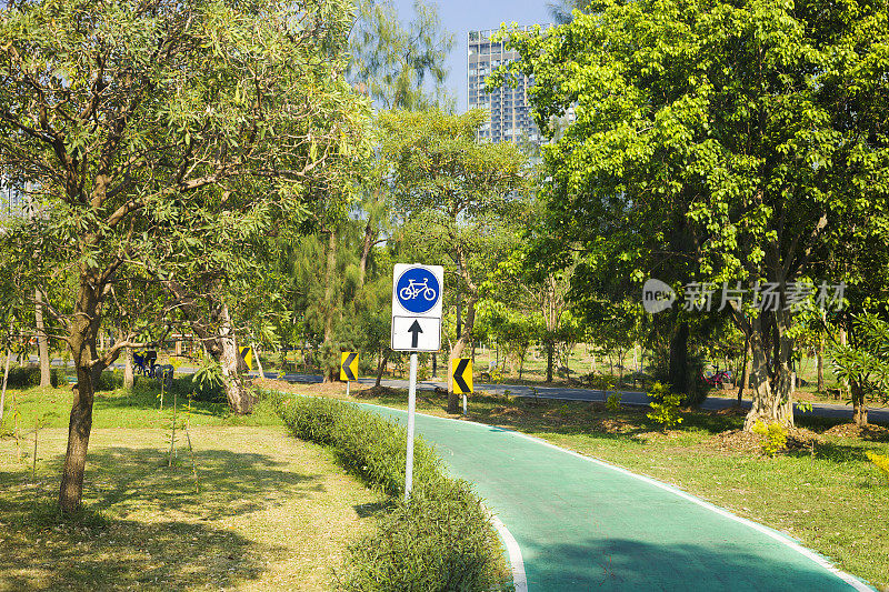 公园自行车道的曲线