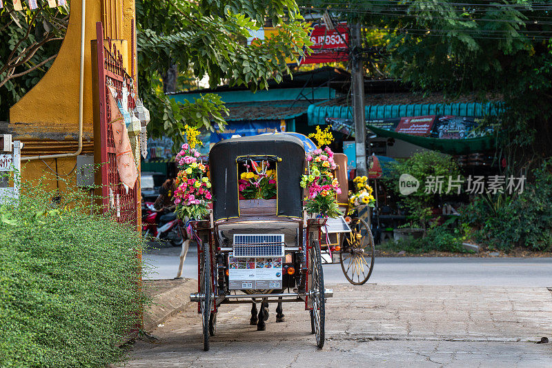 马车，南邦，泰国北部