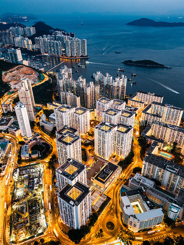 鸟瞰香港薄扶林住宅小区