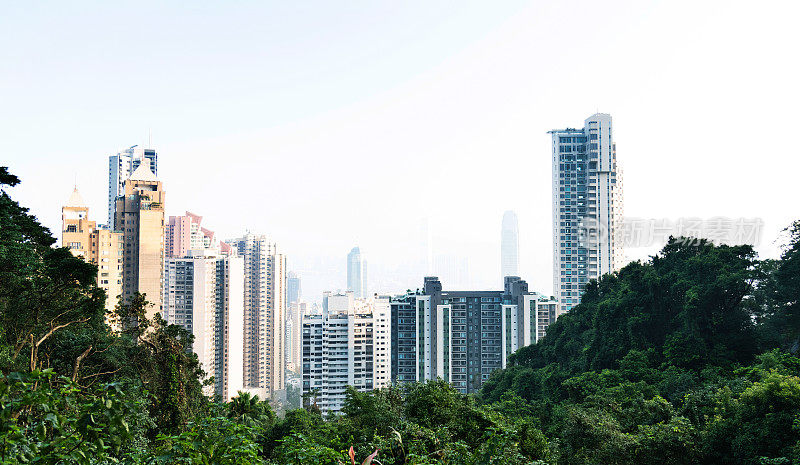 雾天城市建筑鸟瞰图