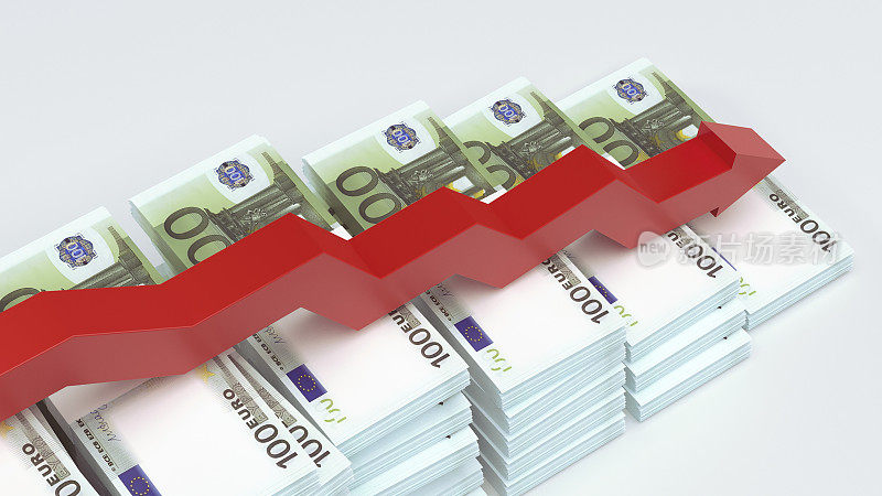 欧元纸币与金融图表
