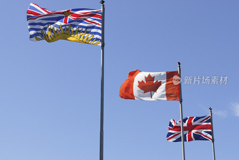 不列颠哥伦比亚，加拿大和英国国旗