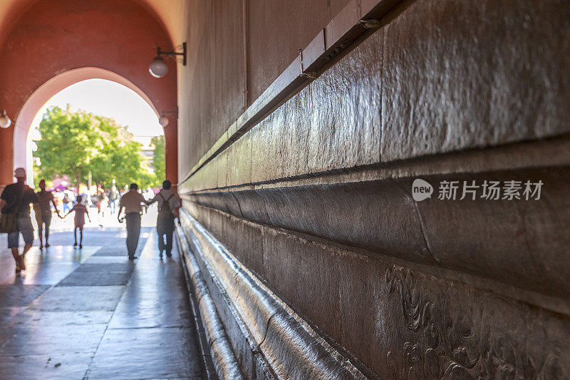 中国北京，紫禁城宫殿隧道