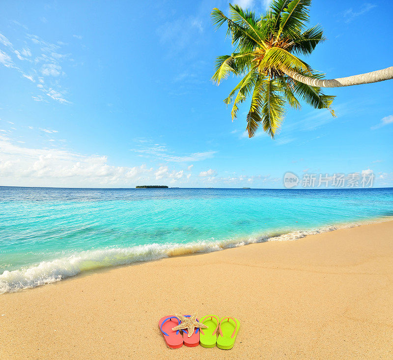 热带海滩度假和旅游概念