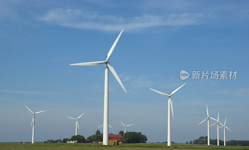 荷兰弗里斯兰的风力涡轮机