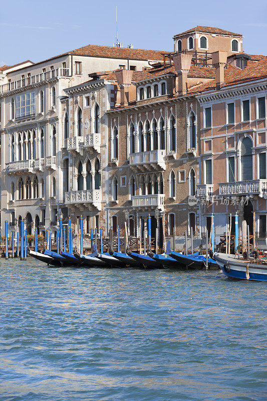 意大利威尼斯大运河上的宫殿和房屋