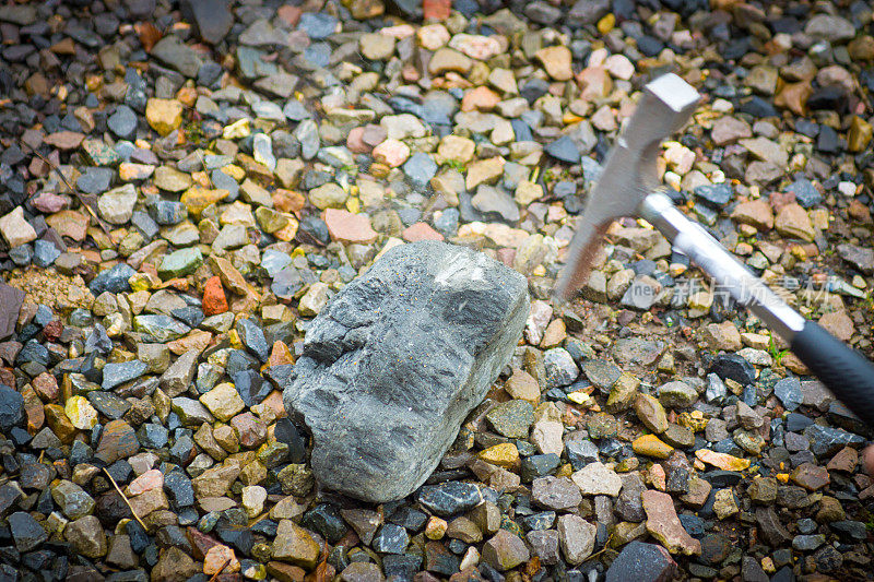 侏罗纪海岸的地质锤