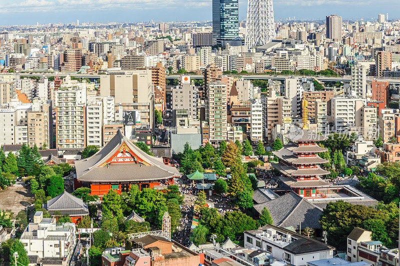 东京的浅草寺景观